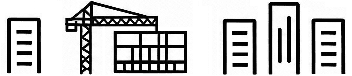 Ilustração de empreendimentos e propriedades em desenvolvimento