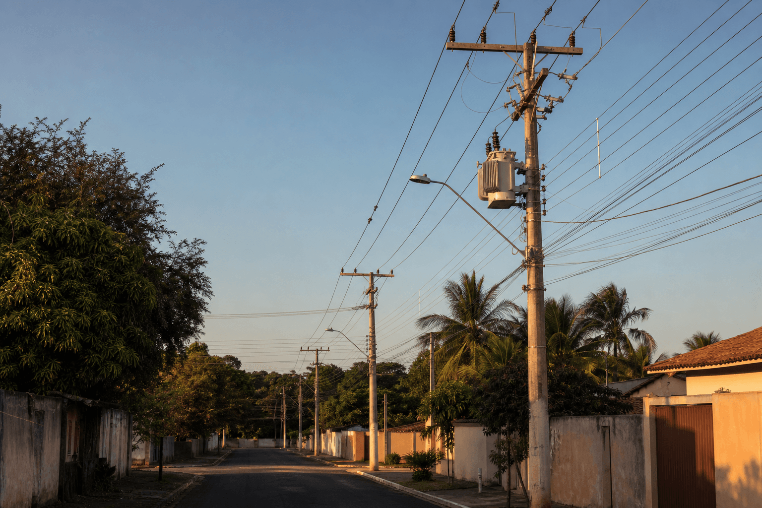 Imagem ilustrativa: rede de distribuição em cidade do interior
